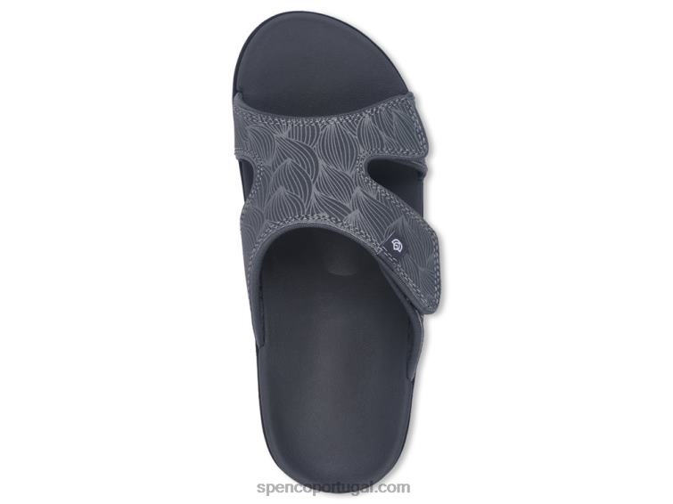 Spenco Footwear preto escorregador de onda kholo 648F176 mulheres