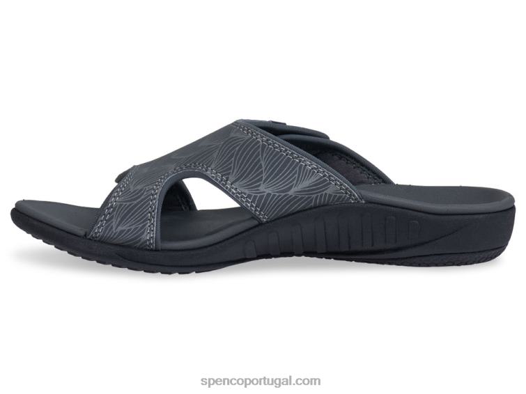Spenco Footwear preto escorregador de onda kholo 648F176 mulheres