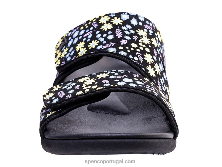 Spenco Footwear preto kholo nuevo delicado floral 648F155 mulheres
