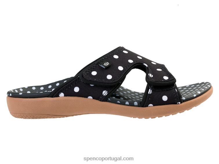Spenco Footwear preto ponto kholo 648F190 mulheres