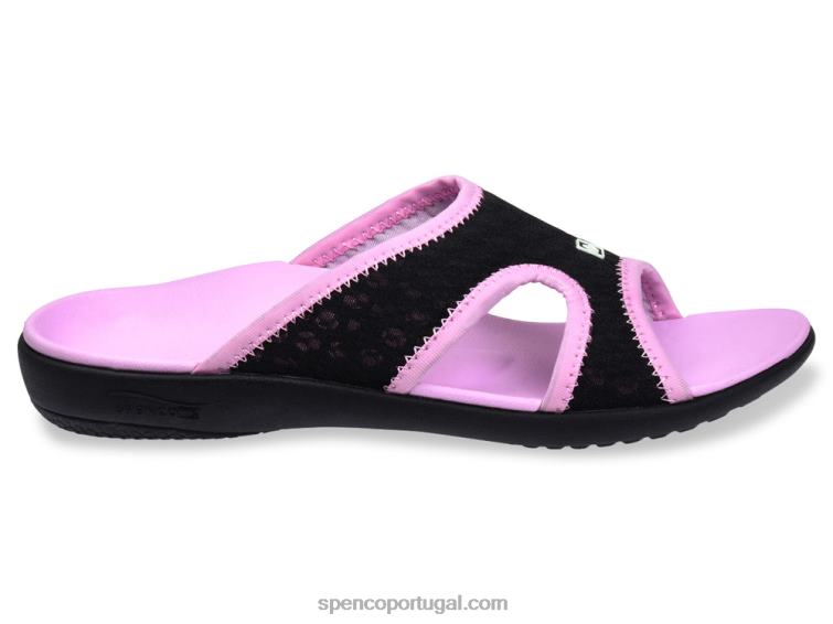Spenco Footwear preto-rosa escorregador de brisa Kholo 648F207 mulheres