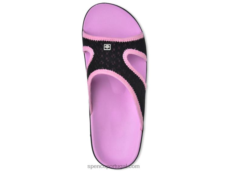 Spenco Footwear preto-rosa escorregador de brisa Kholo 648F207 mulheres