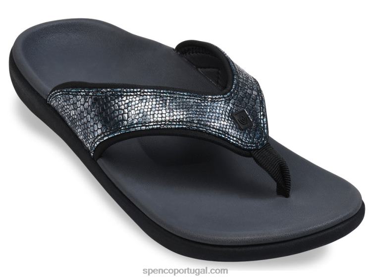 Spenco Footwear Preto branco cobra yumi 648F10 mulheres