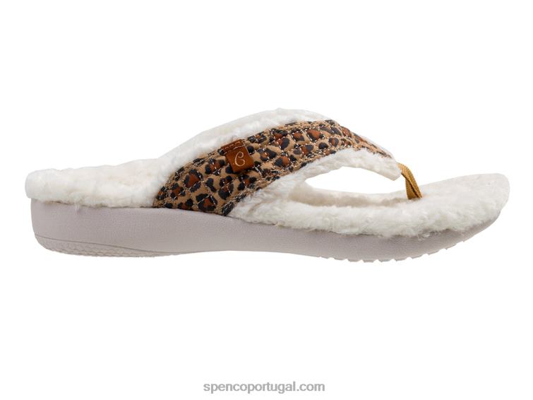 Spenco Footwear leopardo bronzeado yumi coco 648F657 mulheres