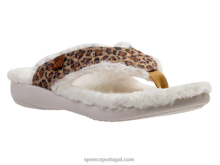 Spenco Footwear leopardo bronzeado yumi coco 648F657 mulheres