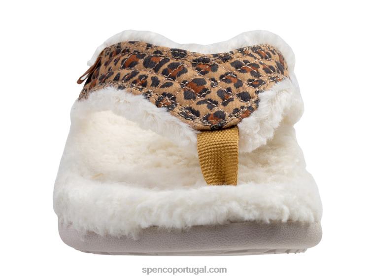 Spenco Footwear leopardo bronzeado yumi coco 648F657 mulheres