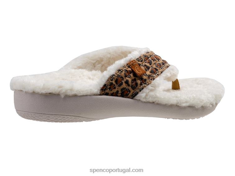 Spenco Footwear leopardo bronzeado yumi coco 648F657 mulheres