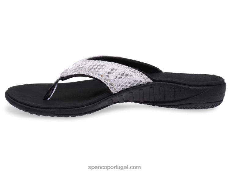 Spenco Footwear prata negra brisa yumi 648F51 mulheres