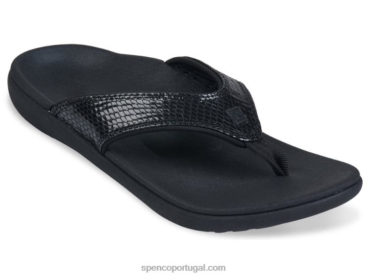 Spenco Footwear preto cobra yumi 648F2 mulheres