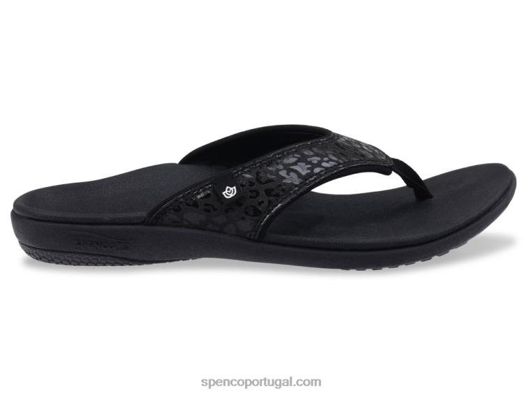 Spenco Footwear preto estampa de chita yumi 648F47 mulheres