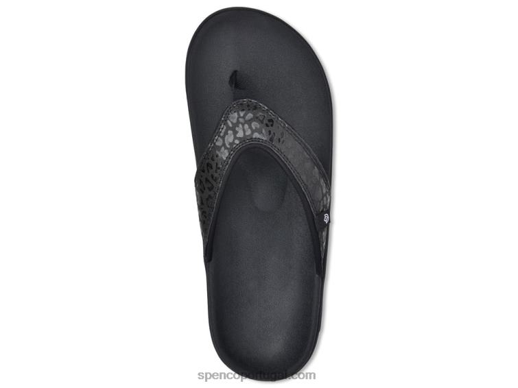Spenco Footwear preto estampa de chita yumi 648F47 mulheres