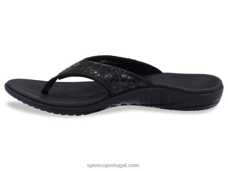 Spenco Footwear preto estampa de chita yumi 648F47 mulheres