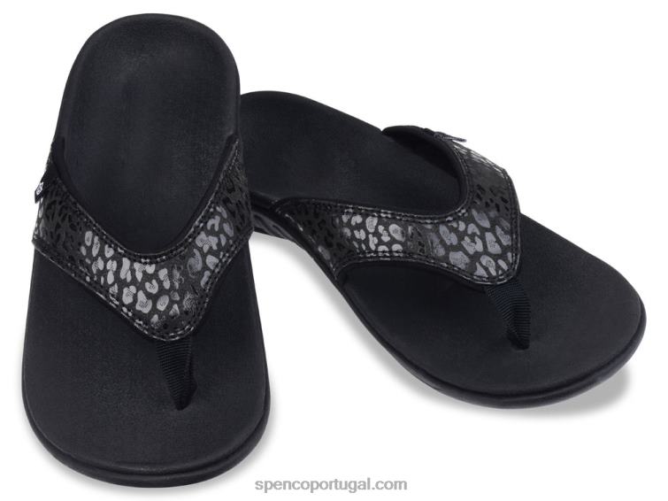 Spenco Footwear preto estampa de chita yumi 648F47 mulheres