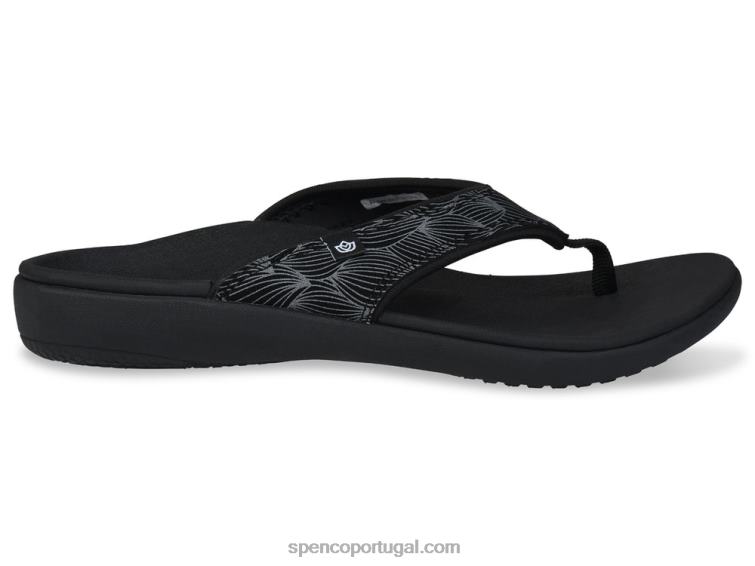 Spenco Footwear preto onda yumi 648F57 mulheres