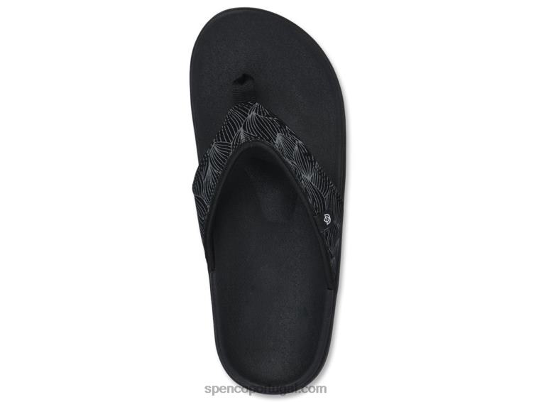 Spenco Footwear preto onda yumi 648F57 mulheres