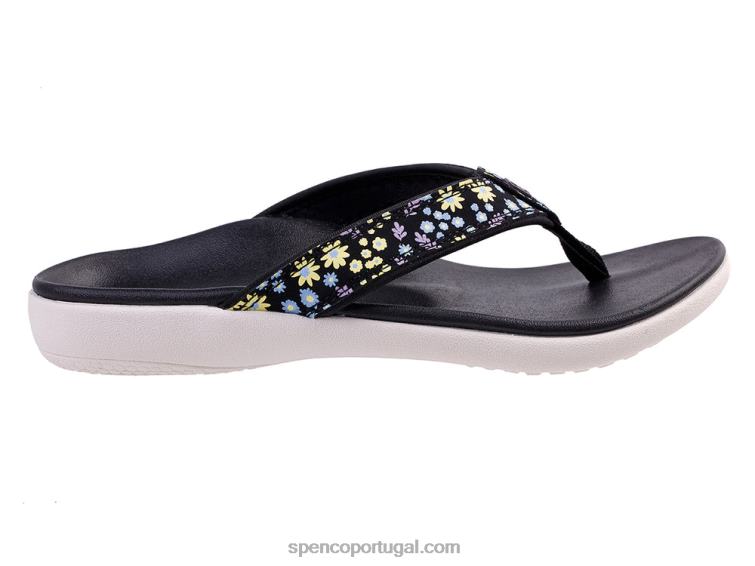 Spenco Footwear preto yumi nuevo floral 648F26 mulheres