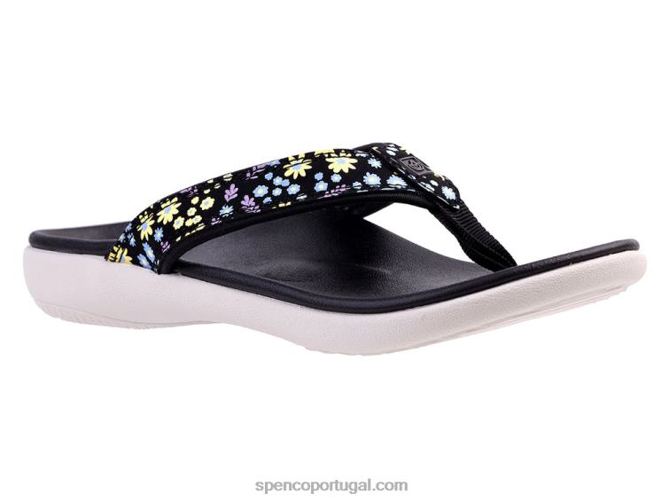 Spenco Footwear preto yumi nuevo floral 648F26 mulheres