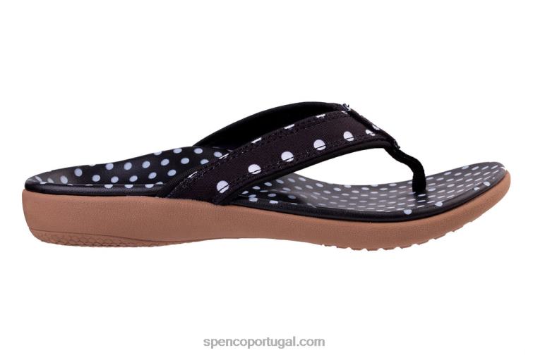 Spenco Footwear preto yumi ponto novo 648F21 mulheres