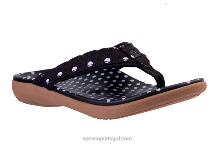 Spenco Footwear preto yumi ponto novo 648F21 mulheres