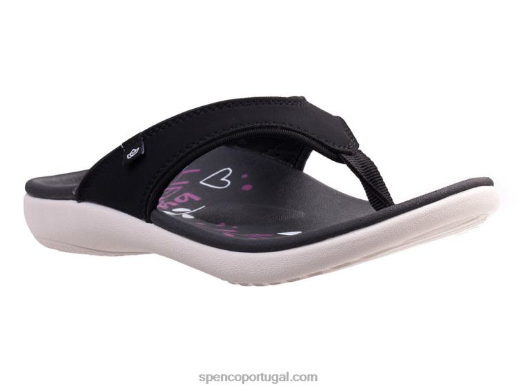Spenco Footwear preto yumi rise clássico 648F106 mulheres