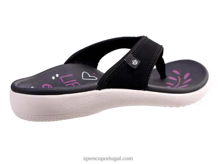 Spenco Footwear preto yumi rise clássico 648F106 mulheres
